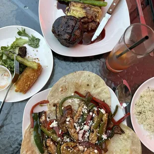 Flier, zucchini and chicken fajita