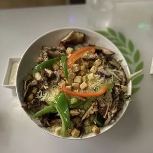a bowl of food on a table