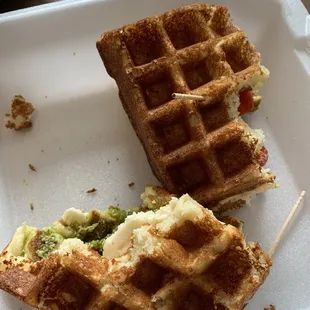 Pesto motz salt waffle