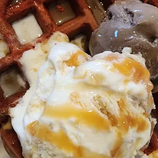 waffles, food