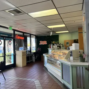 the interior of a coffee shop