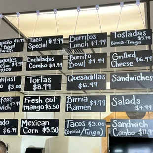 Menu board 8/2023