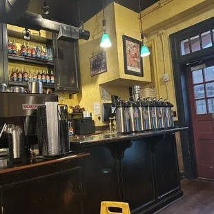 Self-serve coffee area
