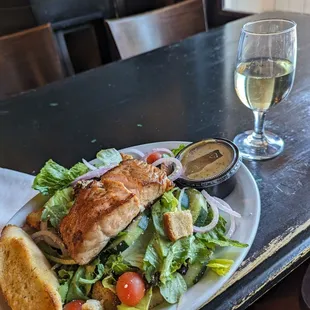 Pecan and salmon salad special.