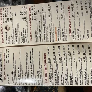 menu