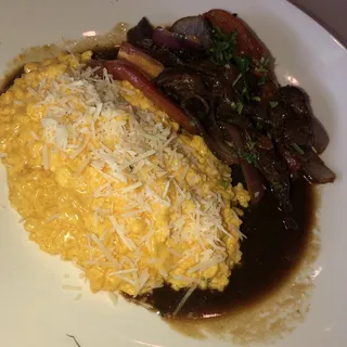 Risotto a la Huancaina con Lomo Saltado