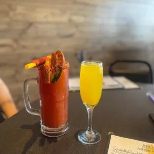 Michelada and mango mimosa