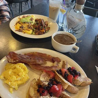 Bacon, Mushroom, Cheddar Omelette