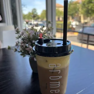 Vietnamese egg coffee with coffee jelly