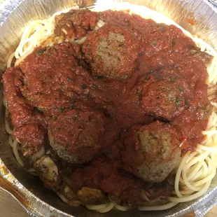 Meatballs and spaghetti