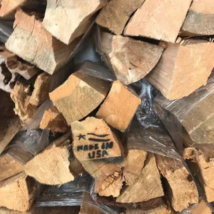 a pile of wood