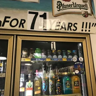 a display of alcohol