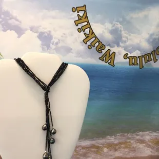 Spinel necklace 3row with Tahitian pearls 10m can be sold 1 by 1 for 145$ with 2pearls or like in picture 3 row with 6 pearls for 420$