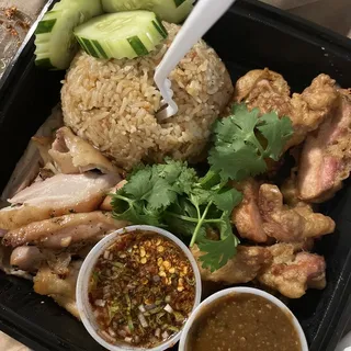 Combo Khao Man Gai Tod and Gai Yang