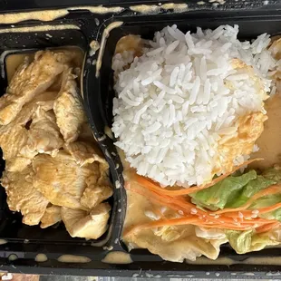 Chicken panang curry - the plate moved around a lot during the car ride home so it doesn't look great but it was very appetizing