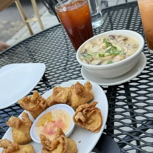 Crab Rangoon Appetizer, Tom Kha Kai Soup