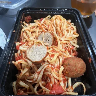 $12 kids pasta and FROZEN meatballs