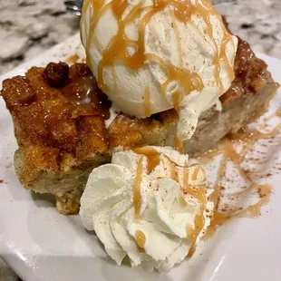 Bread Pudding with ice cream