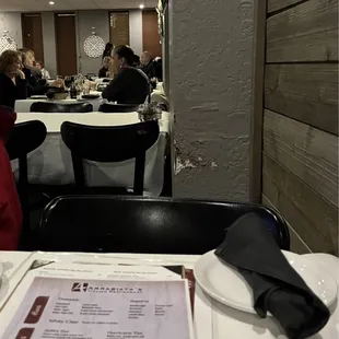 a table with a menu on it