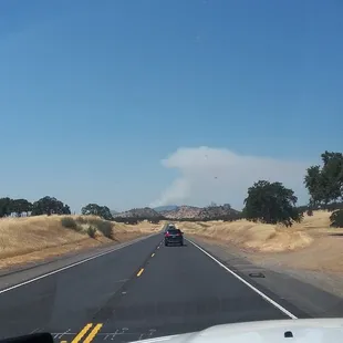 Driving to Sonora.... fire by tulock  lake