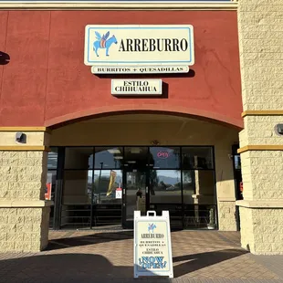 the entrance to the restaurant