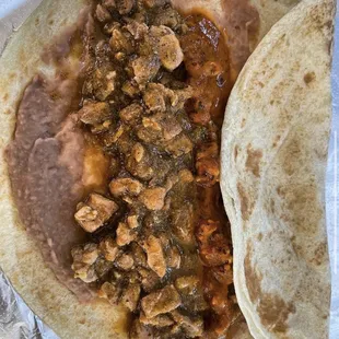 Burrito de chile verde con chile de árbol