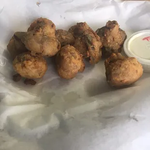 Fresh battered fried mushrooms