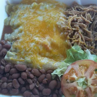 Green enchiladas plate. Very good.