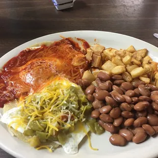 Huevos Rancheros with Christmas. This also comes with toast or tortillas.