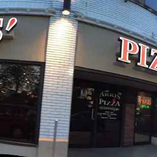 The front of the building