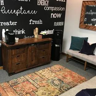 Refreshments in waiting room