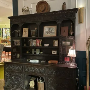 Front entrance antique hand carved furniture piece