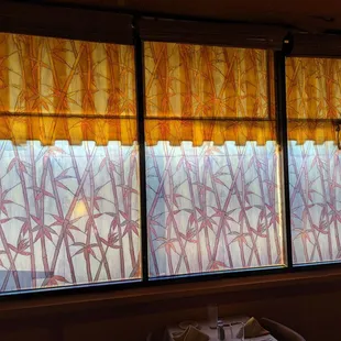 Frosted window decor + awning effect