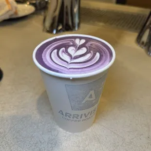 The Thrilla From Manila - espresso, milk, ubè-coconut milk sauce