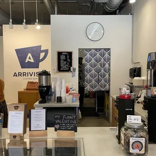 the interior of a coffee shop