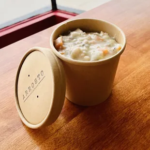 Soup of the week. Check our website for current selection