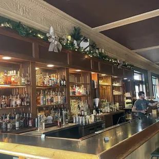 Bar area at Christmas time