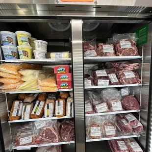 a display of meats