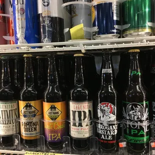a variety of beer bottles