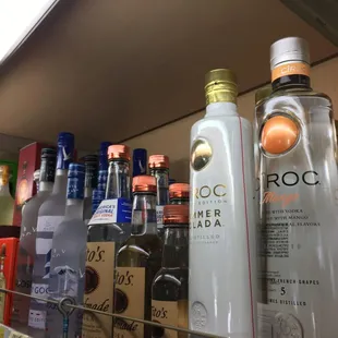 bottles of alcohol on a shelf