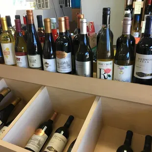 a selection of wine bottles