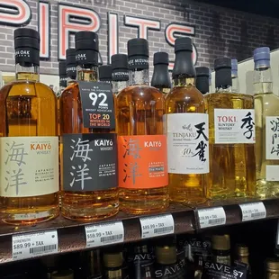 a variety of bottles