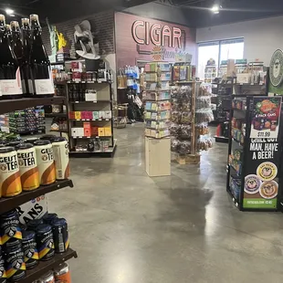 the inside of a liquor store