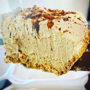 a piece of cake being lifted by a spatula