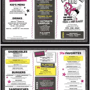 the menu and prices