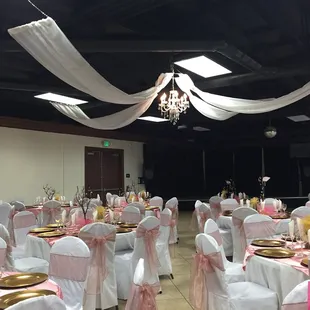 Decor for a quinceanera, included in rental.