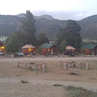 The cabins ans yurts (veiw from the bathroom)