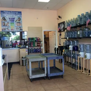 Alkaline and RO Purified Water Interior of Store