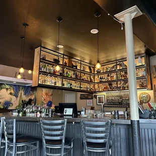 the bar area of a restaurant