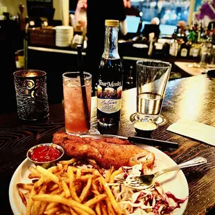 Fish and chips with malt vinegar (of course)